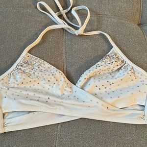 VS PINK WHITE SEQUIN BIKINI TOP